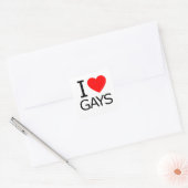 I Love Gays Vierkante Sticker (Envelop)