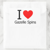 I Love Gazelle Spins Rechthoekige Sticker (Tas)