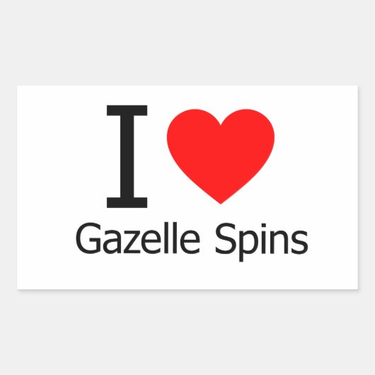 I Love Gazelle Spins Rechthoekige Sticker (Voorkant)
