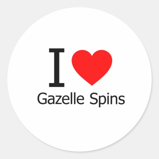 I Love Gazelle Spins Ronde Sticker (Voorkant)