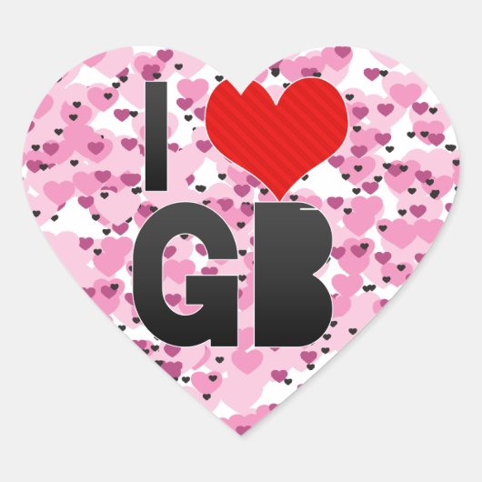 I Love GB Hart Sticker (Voorkant)