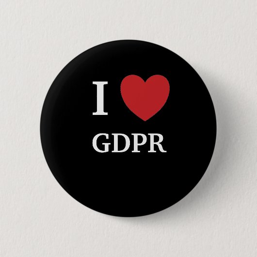 I Love GDPR I Heart GDPR Ronde Button 5,7 Cm (Voorkant)