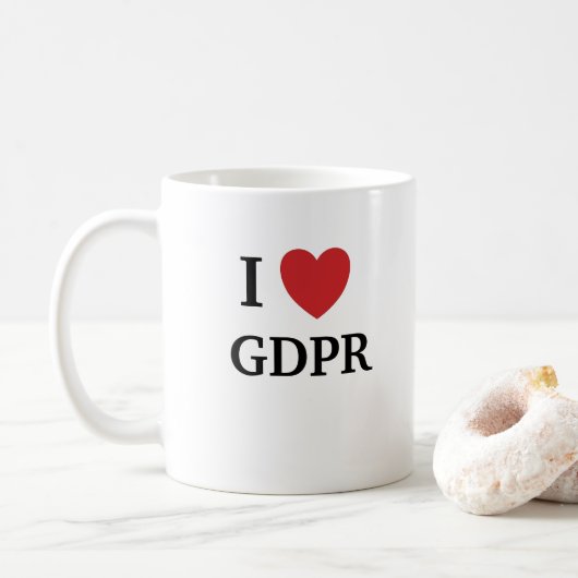 I Love GDPR Mok Funny Data Protection Quote (Met donut)
