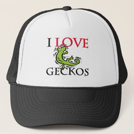 I Love Geckos Trucker Pet (Voorkant)