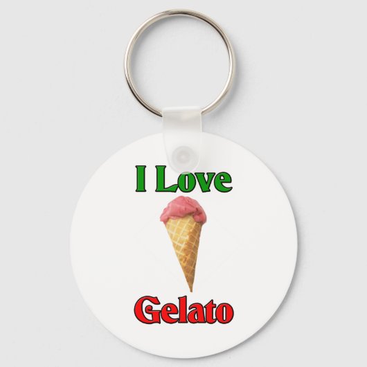 I Love Gelato (Italiaanse ijskap) Sleutelhanger (Voorkant)