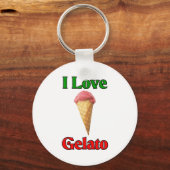 I Love Gelato (Italiaanse ijskap) Sleutelhanger (Voorkant)
