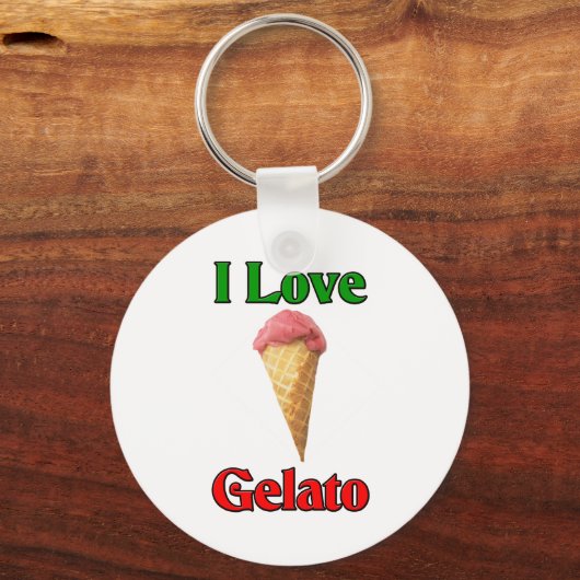 I Love Gelato (Italiaanse ijskap) Sleutelhanger (Voorkant)