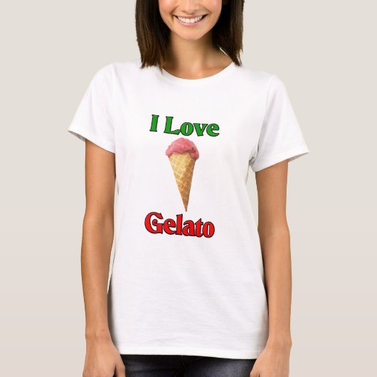 I Love Gelato (Italiaanse ijskap) T-shirt (Voorkant)