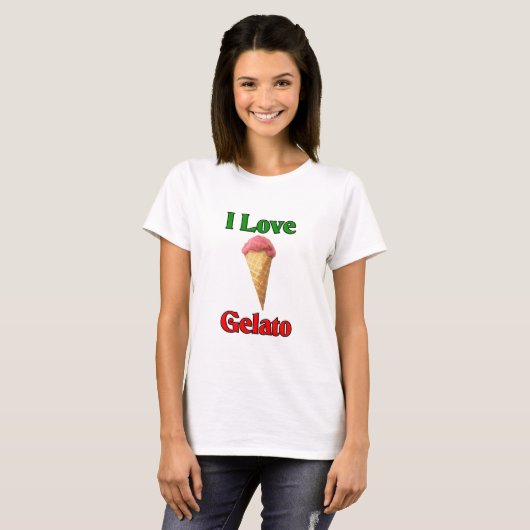I Love Gelato (Italiaanse ijskap) T-shirt (Voorkant volledig)