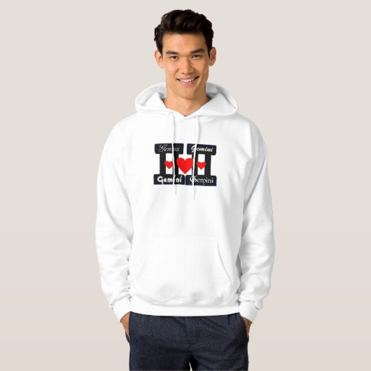 ♊★ 😍I Love Gemini-Best-Zodiac Teken Pullover Hood (Voorkant volledig)