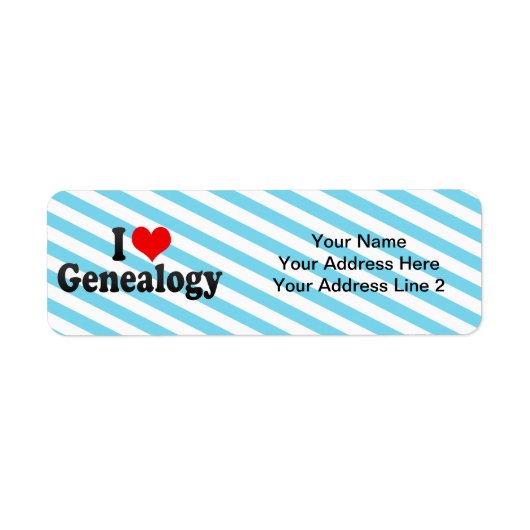 I Love Genealogie Etiket (Voorkant)
