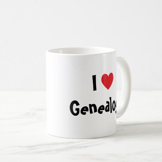 I Love Genealogie Koffiemok (Voorkant rechts)