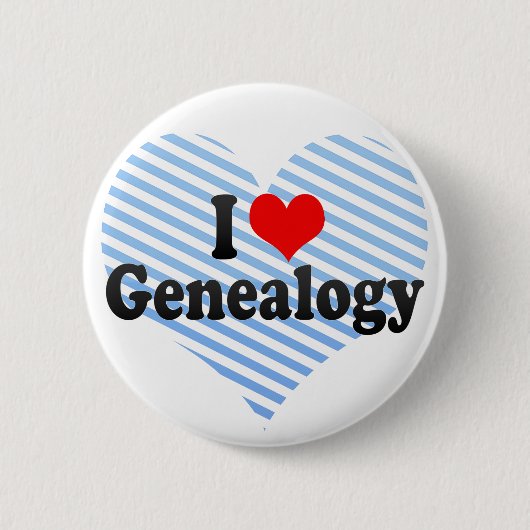 I Love Genealogie Ronde Button 5,7 Cm (Voorkant)