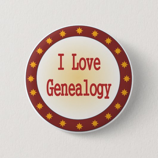 I Love Genealogie Ronde Button 5,7 Cm (Voorkant)