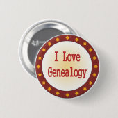 I Love Genealogie Ronde Button 5,7 Cm (Voorkant /achterkant)