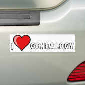I Love Genealoy Bumpersticker (White) (Op auto)