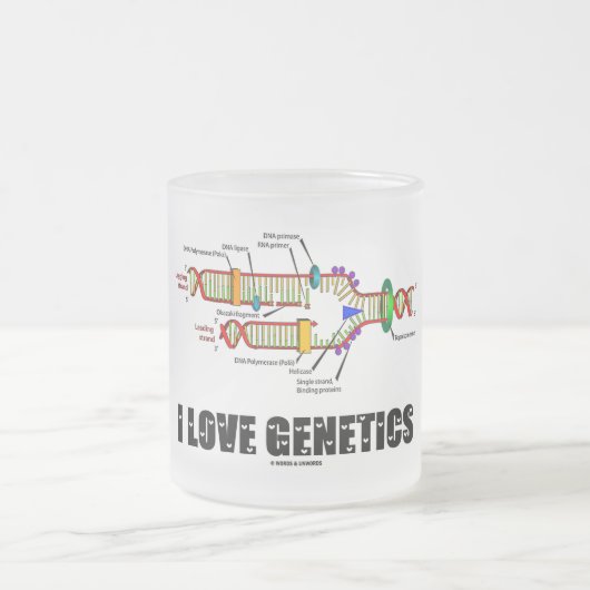 I Love Genetics (DNA Replication) Matglas Koffiemok (Center)