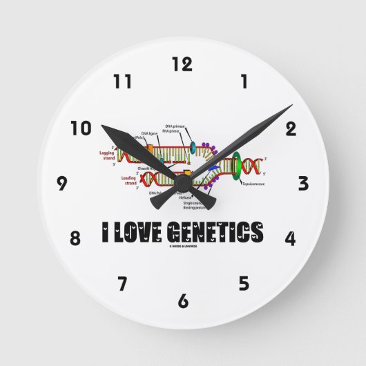 I Love Genetics (DNA Replication) Ronde Klok (Voorkant)