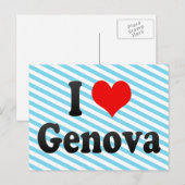 I Love Genova, Italië Briefkaart (Voorkant / Achterkant)