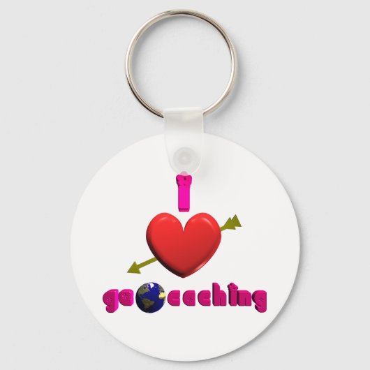 I Love Geocaching 3D art Sleutelhanger Geocacher S (Voorkant)