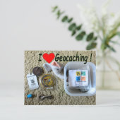 I Love Geocaching briefkaart: Open Cache Briefkaart (Staand voorkant)