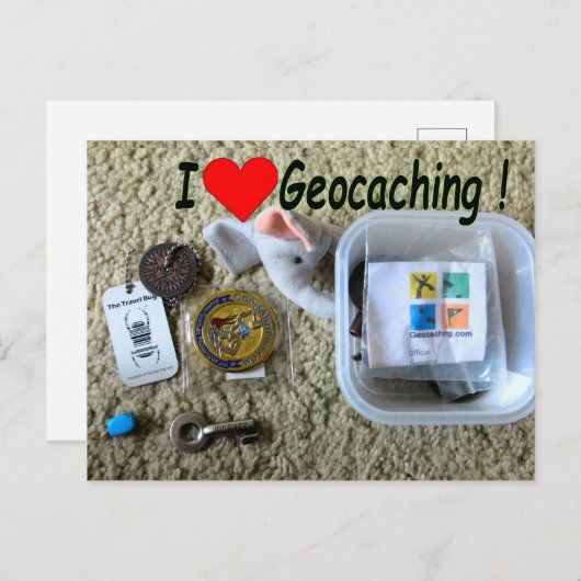I Love Geocaching briefkaart: Open Cache Briefkaart (Voorkant / Achterkant)