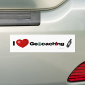 I Love Geocaching bumper sticker (Op auto)