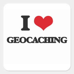 I Love Geocaching Vierkante Sticker