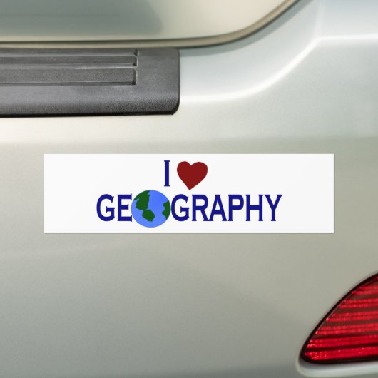 I Love Geography Bumpersticker (Op auto)