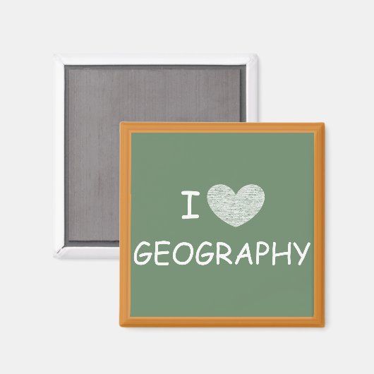 I Love Geography Magneet (Voorkant / Achterkant)