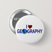 I Love Geography Ronde Button 5,7 Cm (Voorkant /achterkant)