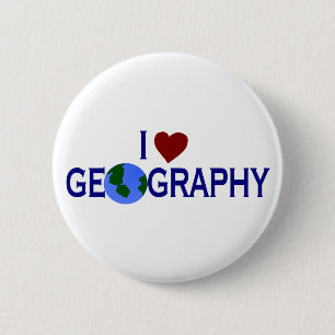 I Love Geography Ronde Button 5,7 Cm