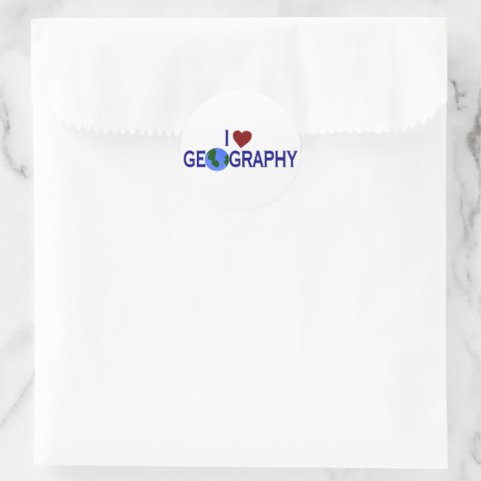 I Love Geography Ronde Sticker (Tas)