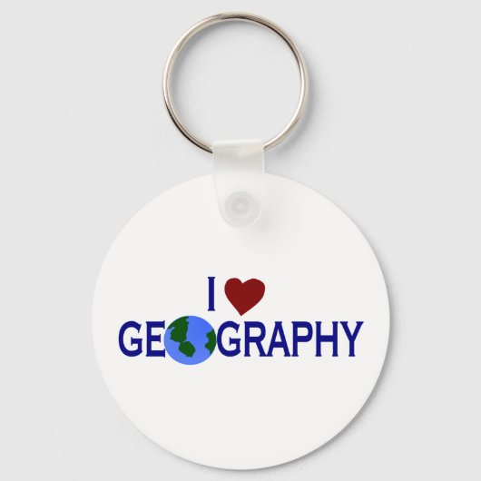 I Love Geography Sleutelhanger (Voorkant)