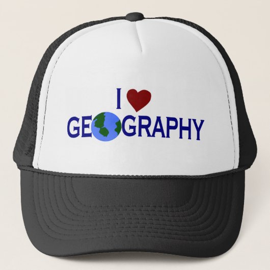 I Love Geography Trucker Pet (Voorkant)