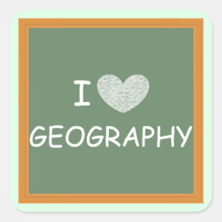 I Love Geography Vierkante Sticker