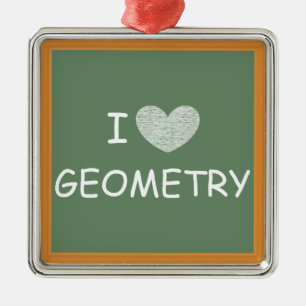 I Love Geometry Metalen Ornament