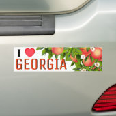 I Love Georgia Peaches Bumpersticker (Op auto)