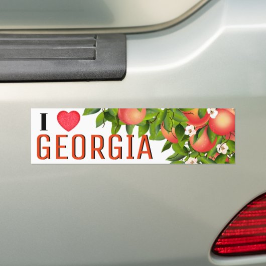 I Love Georgia Peaches Bumpersticker (Op auto)
