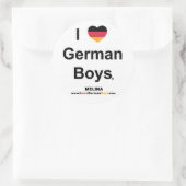 I Love German Boys Ronde Sticker (Tas)