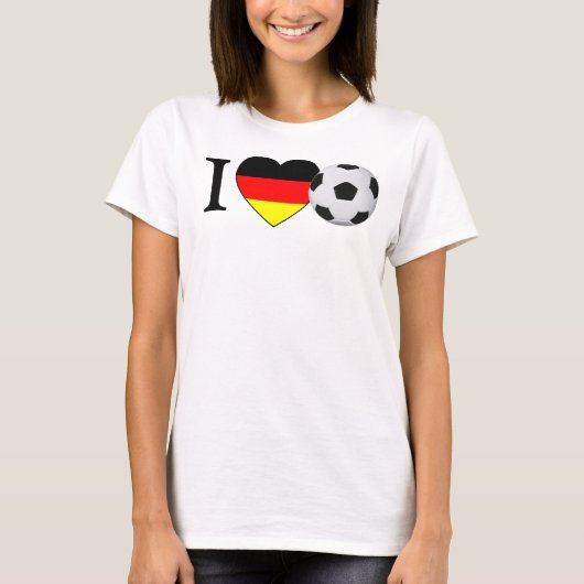 I Love German Soccer (Fussball Deutschland) T-shirt (Voorkant)