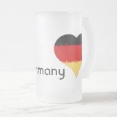 I Love Germany Grunge Heart Flag Design Matglas Bierpul (Voorkant rechts)
