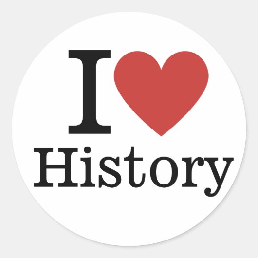 I ❤️ Love Geschiedenis voor studenten / faculteit Ronde Sticker (Voorkant)