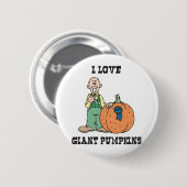 I Love Giant Pumpkins Ronde Button 5,7 Cm (Voorkant /achterkant)
