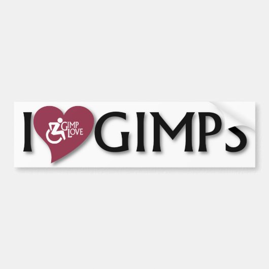 I Love Gimps Bumpersticker (Voorkant)