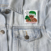 I Love Gingerbrood Men Vierkante Button 5,1 Cm (In situ)