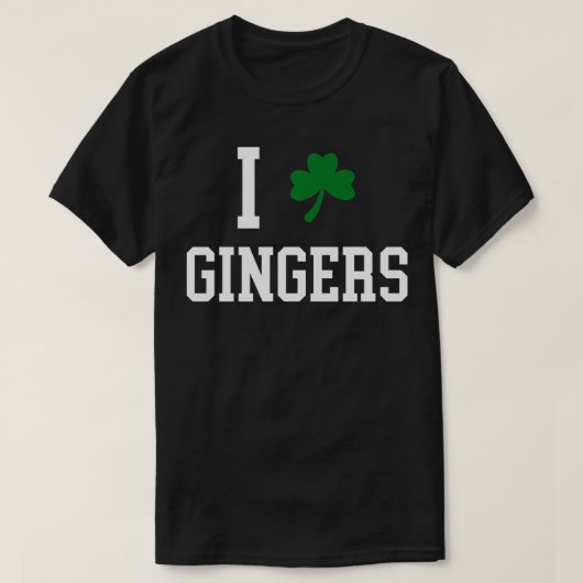 I Love Gingers Charm Roodharigen Shamrock voor St  T-shirt (Design voorkant)