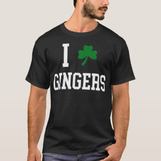 I Love Gingers Charm Roodharigen Shamrock voor St  T-shirt