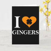 I Love Gingers Heart Shamrock Redhead Lover Shirt  Kaart (Gele Bloem)