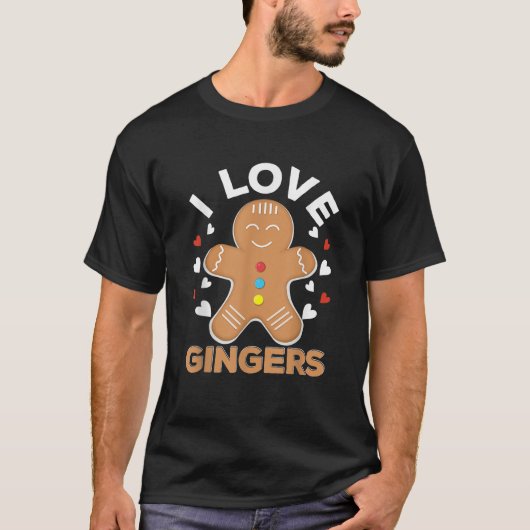 I Love Gingers Pastries Candy Cane Cookie Gingerbr T-shirt (Voorkant)